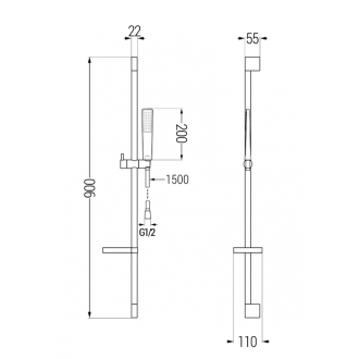 Mexen DS72 Posuvný sprchový set, chróm - 785724583-00