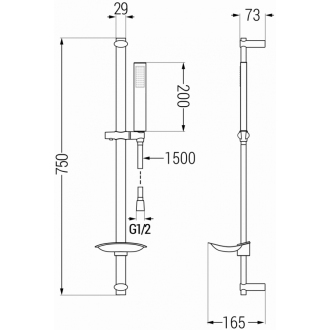 Mexen DB00 Posuvný sprchový set, chróm - 785004584-00