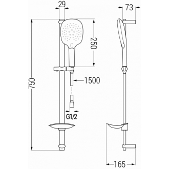 Mexen DB22 Posuvný sprchový set, chróm - 785224584-00