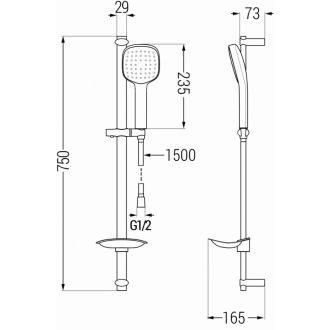 Mexen DB33 Posuvný sprchový set, čierny - 785334584-70