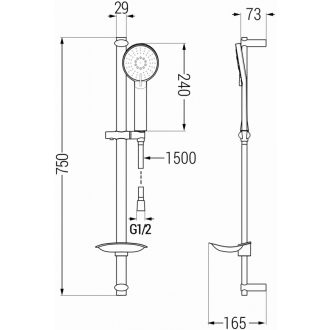 Mexen DB40 Posuvný sprchový set, čierny - 7785404584-70
