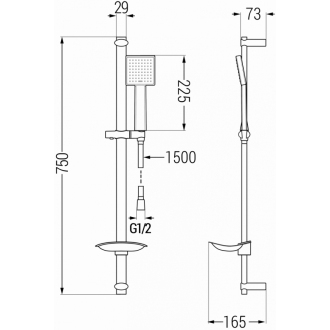 Mexen DB45 Posuvný sprchový set, chróm - 785454584-00