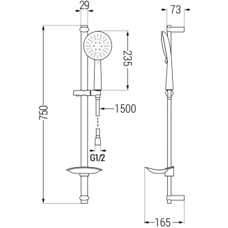 Mexen DB67 Posuvný sprchový set, chróm - 785674584-00