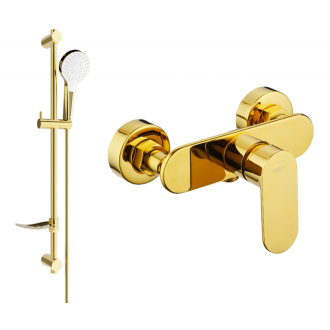 Mexen Milo DF05 sprchová batéria so sprchovacím setom, zlatá - 7134R05-50