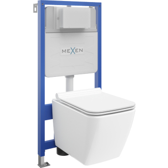 Súprava podomietkového WC Mexen, rám Felix XS-F s WC misou Vega a sedátkom soft-close, biela - 68030654000