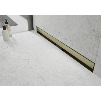 Mexen FLAT WALL 70 cm - 2v1 lineárny žľab k stene, zlatá 1530070