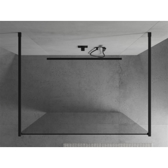 Mexen Kyoto voľne stojaca sprchová stena 100 x 200 cm, transparentná 8 mm, čierna - 800-100-002-70-00