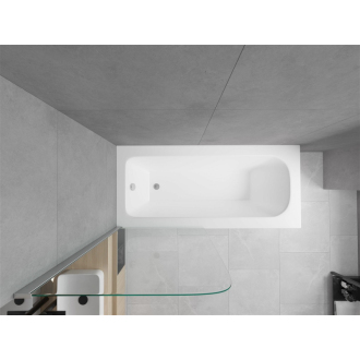Mexen Vega obdĺžniková vaňa 180 x 80 cm s plášťom a 1 krídlovou zástenou 80 cm, transparentná, chróm - 550118080X9008010100