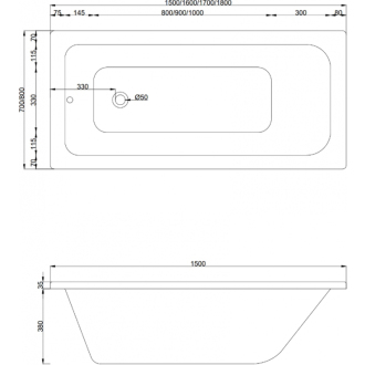 Mexen Vega obdĺžniková vaňa 180 x 80 cm s plášťom a 2 krídlovou zástenou 100 cm, priehľadná, čierna - 550118080X9010027000