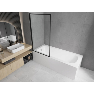 Mexen Vega obdĺžniková vaňa 180 x 80 cm s plášťom a 1 krídlovou zástenou 80 cm, čierny vzor - 550118080X9308017070
