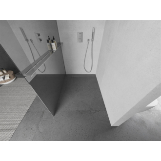 Sprchová stena Mexen Kyoto+ s policou a koľajnicou 90 x 200 cm, zrkadlo 8 mm, chróm - 800-090-121-01-50