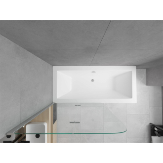 Mexen Cube vaňa 170x80cm panel + zástena 100 cm, transparent, chróm 550517080X9010020100