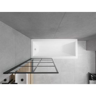 Mexen Cubik obdĺžniková vaňa 160 x 70 cm s plášťom a 1 krídlovou zástenou 80 cm, čierny fix vzor - 550316070X9308007077