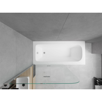 Mexen Vega obdĺžniková vaňa 170 x 70 cm s plášťom a 2 krídlovou zástenou 80 cm, transparentná, chróm - 550117070X9008020100