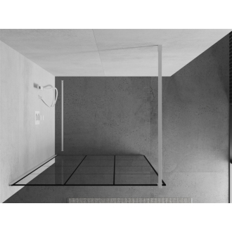 Mexen Kyoto sprchová stena 120 x 200 cm, transparent/čierny vzor 8 mm, biela - 800-120-101-20-77