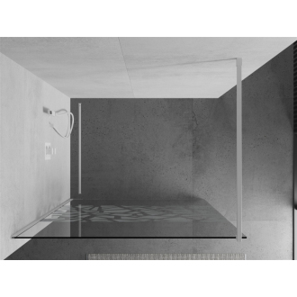 Sprchová stena Mexen Kyoto 110 x 200 cm, transparent/biely vzor 8 mm, biela - 800-110-101-20-85