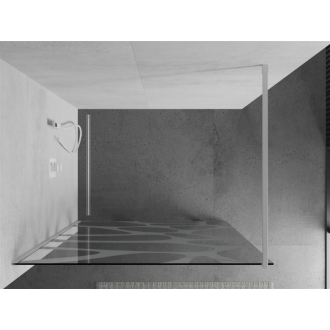Mexen Kioto sprchová stena 100x200 cm, transparent/biely vzor 8, biela 800-100-101-20-97