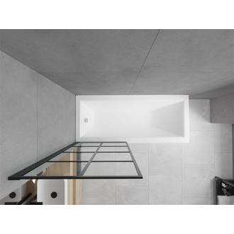 Mexen Cubik obdĺžniková vaňa 170 x 70 cm s plášťom a jednokrídlovou zástenou 70 cm, čierny fix vzor - 550317070X9307007077