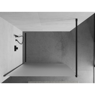 Mexen Kyoto Walk-in sprchová stena 130 x 200 cm, mráz 8 mm, čierna - 800-130-101-70-30