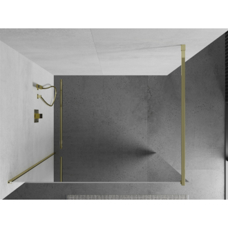 Mexen Kyoto Walk-in sprchová stena 130 x 200 cm, 8 mm zrkadlo, zlatá - 800-130-101-50-50