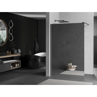 Mexen Kyoto Walk-in sprchová stena 130 x 200 cm, 8 mm zrkadlo, čierna - 800-130-101-70-50
