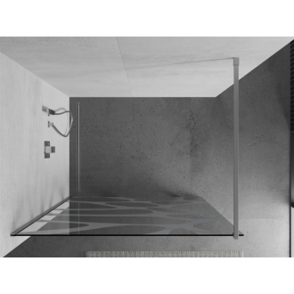Mexen Kyoto Walk-in sprchová stena 130 x 200 cm, biely vzor 8 mm, chróm - 800-130-101-01-97