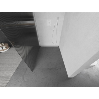 Mexen Kyoto Walk-in sprchová stena 70 x 200 cm, pruhy 8 mm, biela - 800-070-101-20-09