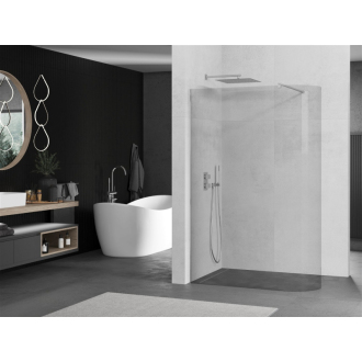 Mexen Kyoto zaoblená sprchová stena Walk-in 140 x 200 cm, transparentná 8 mm, chróm - 800-140-101-01-06