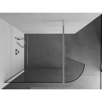 Mexen Kyoto zaoblená sprchová stena Walk-in 140 x 200 cm, transparentná 8 mm, chróm - 800-140-101-01-06