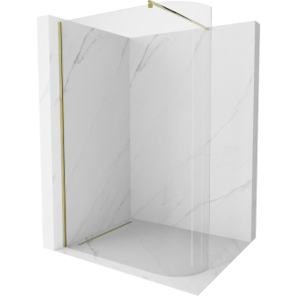 Mexen Kyoto zaoblená sprchová stena Walk-in 160 x 200 cm, transparentná 8 mm, zlatá - 800-160-101-50-06