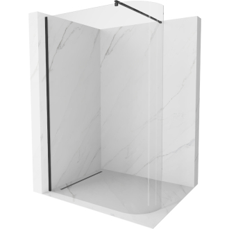 Mexen Kyoto zaoblená sprchová stena Walk-in 80 x 200 cm, transparentná 8 mm, čierna - 800-080-101-70-06