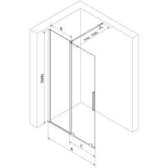 Mexen Velar Walk-in sprchová stena 80x200, 8 transp., ružové zlato 871-080-000-03-60