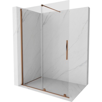 Mexen Velar Walk-in sprchová stena 140x200, 8 transp., ružové zlato 871-140-000-03-60
