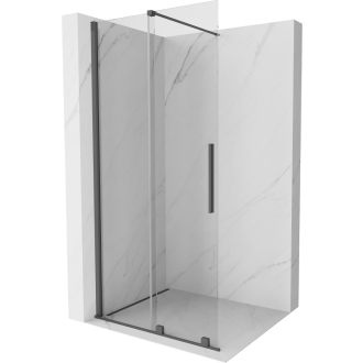 Mexen Velar Walk-in sprchová stena 80x200, transp. 8, šedá kefa. 871-080-000-03-66