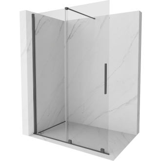 Mexen Velar Walk-in sprchová stena 140x200, transp. 8, šedá kefa. 871-140-000-03-66