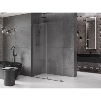 Mexen Velar Walk-in sprchová stena 140x200, transp. 8, šedá kefa. 871-140-000-03-66