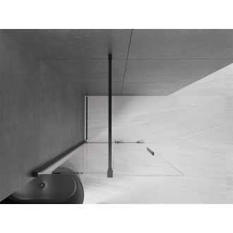 Mexen Velar Walk-in výsuvná sprchová stena 120 x 200 cm, transparentná 8 mm, čierna - 871-120-000-03-70