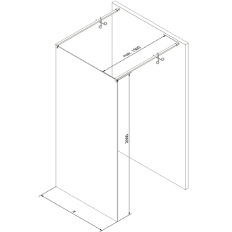 Mexen Kioto voľne stojaca sprchová stena 150x200 cm, čierny vzor 8, chróm 800-150-002-01-70
