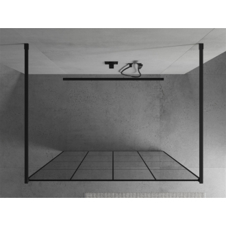 Mexen Kioto voľne stojaca sprchová stena 150x200 cm, čierny vzor 8, čierna 800-150-002-70-77