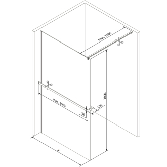 Mexen KIOTO+ zástena Walk-in s policou 75x200 cm, transparent, zlatá 800-075-121-50-00