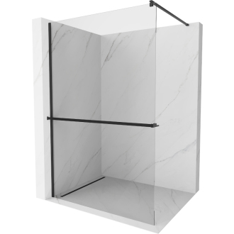 Mexen KIOTO+ zástena Walk-in s policou 105x200 cm, transparent, čierna 800-105-121-70-00