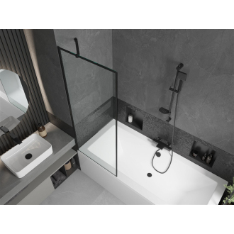 Mexen Cube obdĺžniková vaňa 170 x 80 cm s plášťom a jednokrídlovou zástenou 70 cm, čierny vzor - 550517080X9507007070