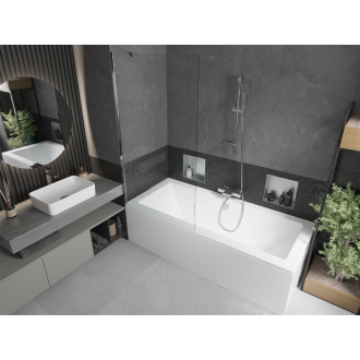 Mexen Cube vaňa 180x80cm panel + zástena 90 cm, transparent, chróm 550518080X9509000001
