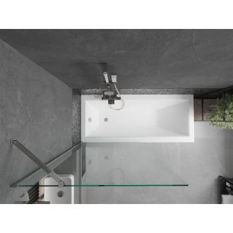 Mexen Cubik vaňa 150x70cm panel + zástena 90 cm, transparent, chróm 550315070X9509000001