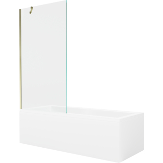 Mexen Cubik vaňa 150x70cm panel + zástena 90 cm, transparent, zlatá 550315070X9509000050