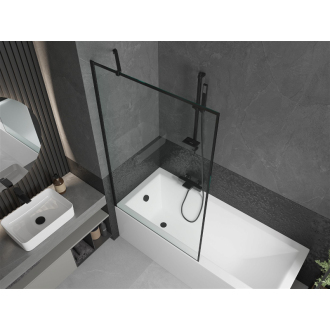 Mexen Cubik obdĺžniková vaňa 160 x 70 cm s plášťom a 1 krídlovou zástenou 100 cm, čierny vzor - 550316070X9510007070
