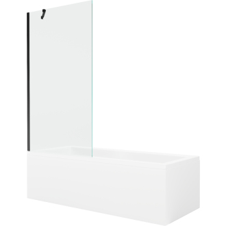 Mexen Cubik vaňa 170x70cm panel + zástena 90 cm, priehľadná, čierna 550317070X9509000070