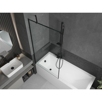 Mexen Cubik obdĺžniková vaňa 170 x 70 cm s plášťom a jednokrídlovou zástenou 90 cm, čierny vzor - 550317070X9509007070