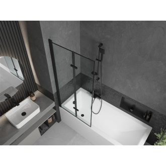 Mexen Cubik obdĺžniková vaňa 160 x 70 cm s plášťom a 2 krídlovou zástenou 80 cm, čierny vzor - 550316070X9208027070