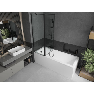 Mexen Cubik obdĺžniková vaňa 160 x 70 cm s plášťom a 1-krídlovou zástenou 120 cm, čierny vzor - 550316070X9412117070